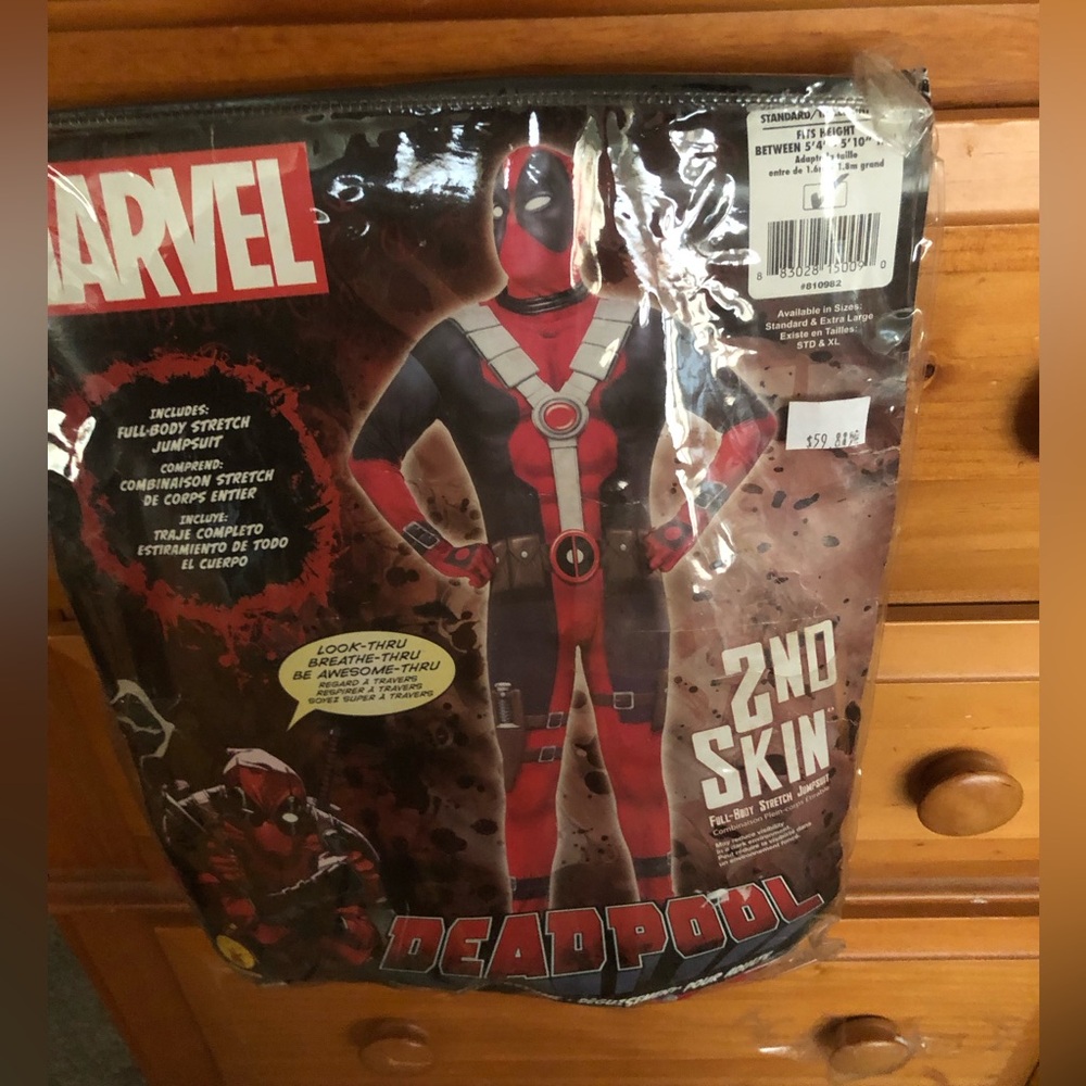 New Marvel Deadpool 2nd Skin Halloween Costume Size XL